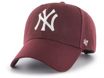 47 Brand MLB NY Yankees MVP Snapback Cap Dark Maroon
