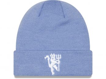New Era Man UTD Seasonal Pastle Blue Beanie Knitted Hat