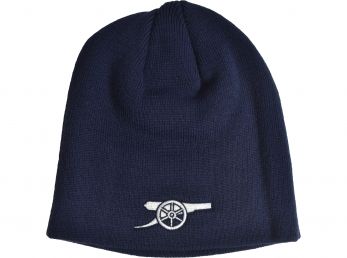 Arsenal Cannon Crest Beanie Hat Navy White