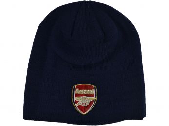 Arsenal Crest Beanie Hat Light Navy
