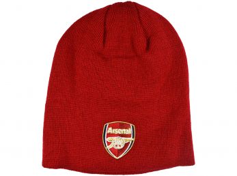 Arsenal Crest Beanie Hat Light Red