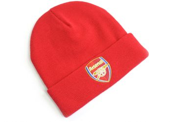 Arsenal Crest Knitted Turn Up Hat Red