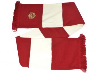 Arsenal Retro Emlem Jacquard Knit Scarf Red Cream