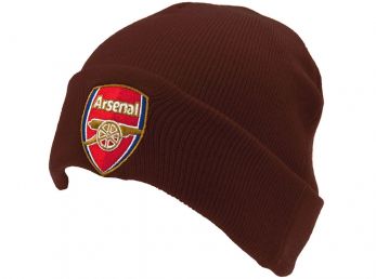 Arsenal Turn Up Cuff Crest Knit Dark Maroon Hat