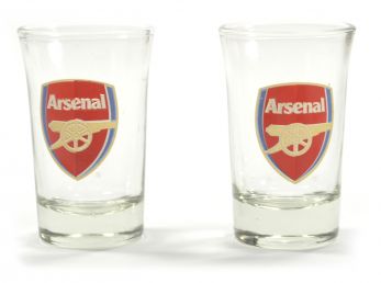 Official Arsenal FC Word Mark Shot Glasses - Two Pack