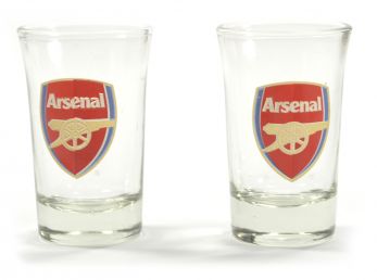 Arsenal Two Pack Word Mark Shot Glasses