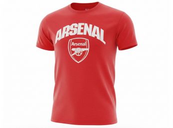 Arsenal Wordmark Crest T-Shirt Adults Red