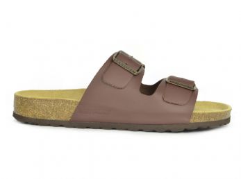 Sanosan Aston Leather Dark Brown Men's Two Strap Sandals