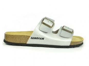 Sanosan Aston Nacre Silver Women's Two Strap Sandals