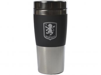 Aston Villa Executive Handleless Metallic Travel Mug Black Silver