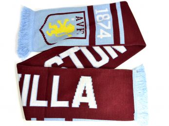 Aston Villa Nero Jacquard Knit Scarf