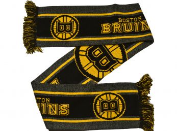 Boston Bruins Big Logo NHL Scarf Grey / Black / Yellow