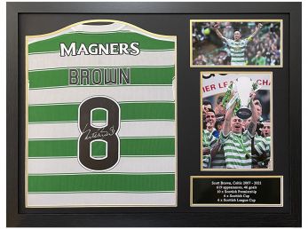 Celtic FC Scott Brown Signed Framed Football Shirt