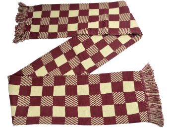Check Fashion Scarf Burgundy