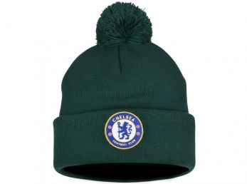 Chelsea Knitted Crest Forest Green Bobble Hat