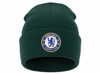 Chelsea Knitted Crest Turn Up Bronx Hat Dark Grey