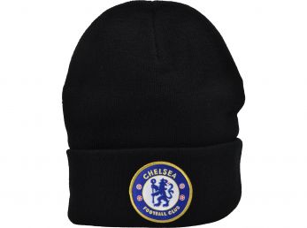 Chelsea Knitted Crest Turn Up Hat Navy Blue