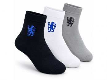 Chelsea Three Pack Socks 4 to 7 Socks Black White Grey