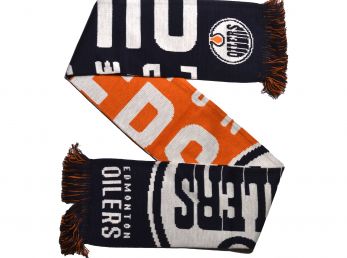 Edmonton Oilers 2020 Word Mark Big Logo NHL Scarf Navy / Orange / White