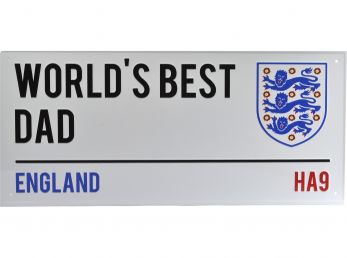 England FA World's Best Dad Light Street Sign