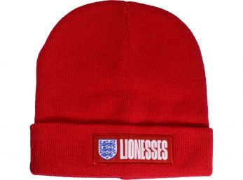 England Lionesses Knitted Turn Up Hat Red