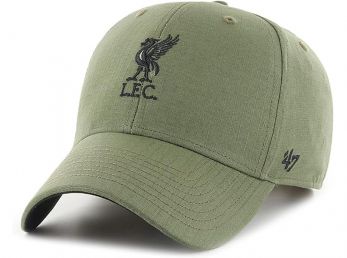 Liverpool 47 Brand MVP Baseball Cap Liverbird Crest Rip Stop Dark Green Black