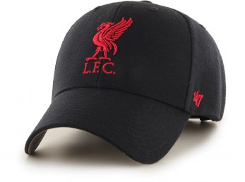 Liverpool 47 Brand MVP Baseball Cap Liverbird Crest Black Red