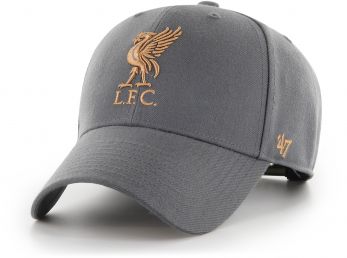 Liverpool 47 Brand MVP Curved Baseball Cap Liverbird Crest Cap Charcoal