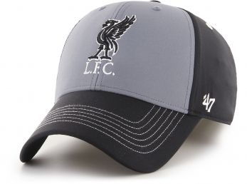 Liverpool 47 Brand Radial MVP Cap Liverbird Crest Black Grey