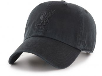 Liverpool 47 Brand Clean Up Baseball Cap Liverbird Crest Black Black