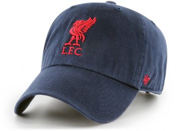 Liverpool 47 Brand Clean Up Relaxed Fit Cap Liverbird Crest Navy Red
