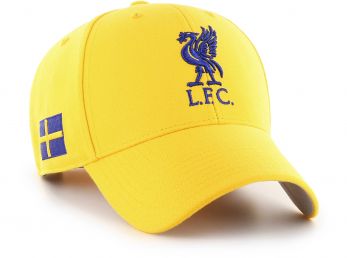Liverpool 47 Brand MVP Baseball Cap Liverbird Crest Yellow Gold Sweden 75