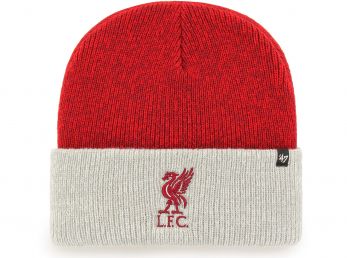 Liverpool 47 Brand Razor Red Two Tone Cuff Beanie Red Grey