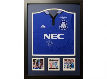 Everton FC Ferguson Signed Framed Football Shirt