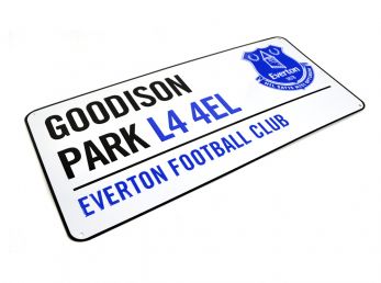 Everton Metal White Street Sign