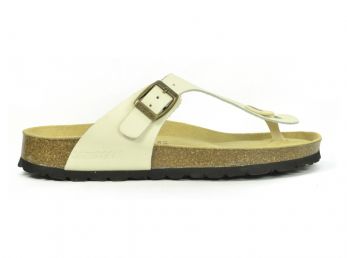 Sanosan Geneve Leather Ivory Women's Designer Thong Sandals