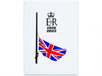 Queen Elizabeth II Half Mast Tea Towel