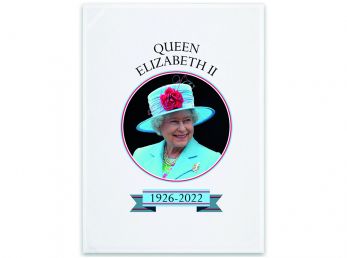 Queen Elizabeth II Portrait (1926-2022) White Tea Towel