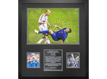 Marco Materazzi Framed Signed Zidane Headbutt Photo