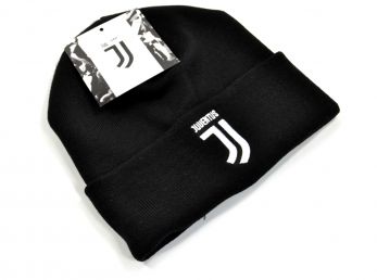 Juventus Knitted Turn Up Hat Black