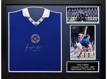 Leicester Gary Lineker Signed Framed Football Shirt