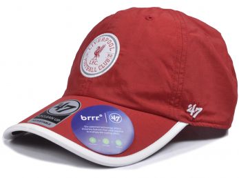 Liverpool 47 Brand Clean Up Baseball Cap Mircoburst Red White