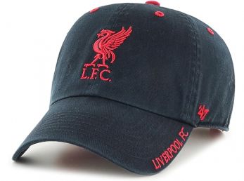 Liverpool 47 Brand Clean Up Relaxed Fit Baseball Cap Black Red