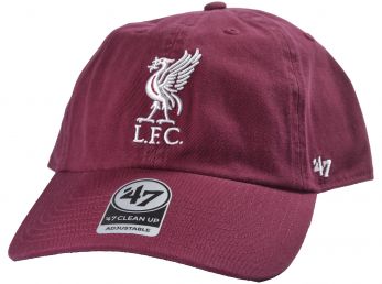 Liverpool 47 Brand Clean Up Relaxed Fit Cap Liverbird Crest Cardinal