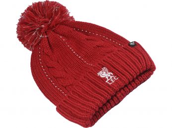 Liverpool 47 Brand Cuff Turn Up Bauble Bobble Hat Red
