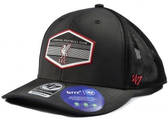 Liverpool 47 Brand Trucker Mesh Baseball Cap Snapback Black White Red