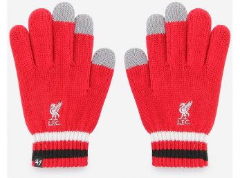 Liverpool 47 Brand Knitted Touchscreen Gloves Red White Black