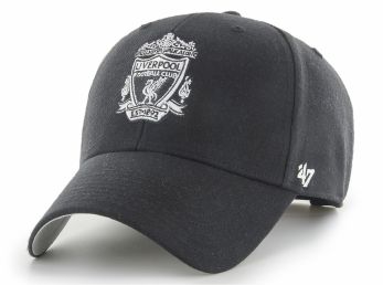 Liverpool 47 Brand MVP Baseball Cap Liverbird Crest White Team Badge