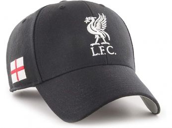 Liverpool 47 Brand Baseball Cap England Flag Relaxed Fit Black White