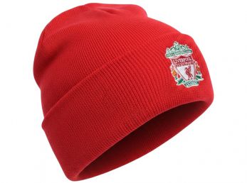 Liverpool Classic Crest Knitted Turn Up Hat Red